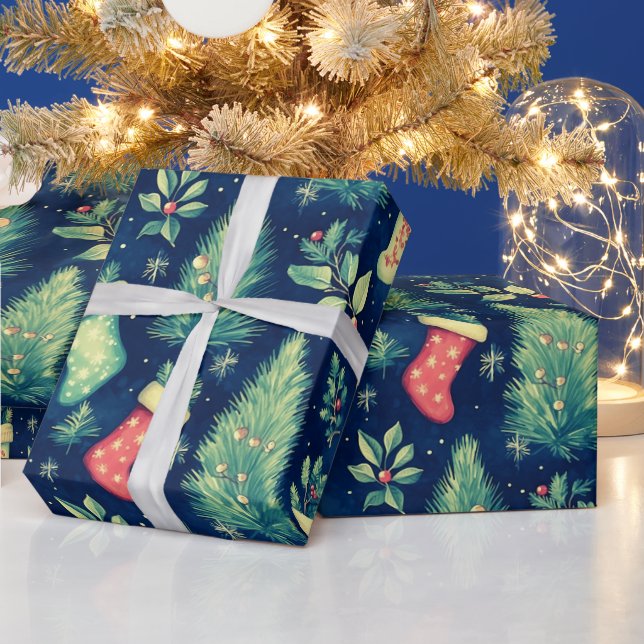 Jullagren i Träd Berries jul jul Presentpapper (Helgdagar)