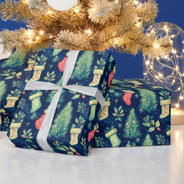 Jullagren i Träd Berries jul jul Presentpapper (Helgdagar)