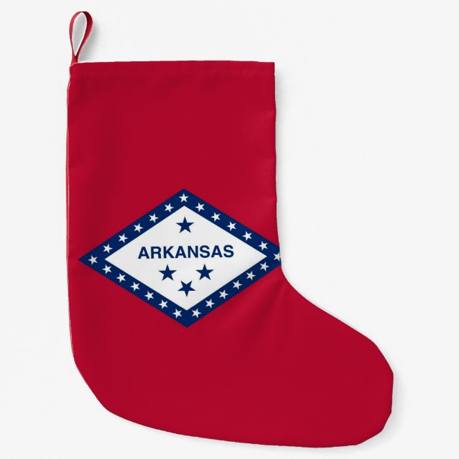 Jullagren med Flagga Arkansas, Förenta staterna Liten Julstrumpa (Framsidan)