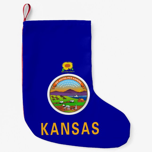 Jullagren med Flagga Kansas, USA Liten Julstrumpa (Framsidan)