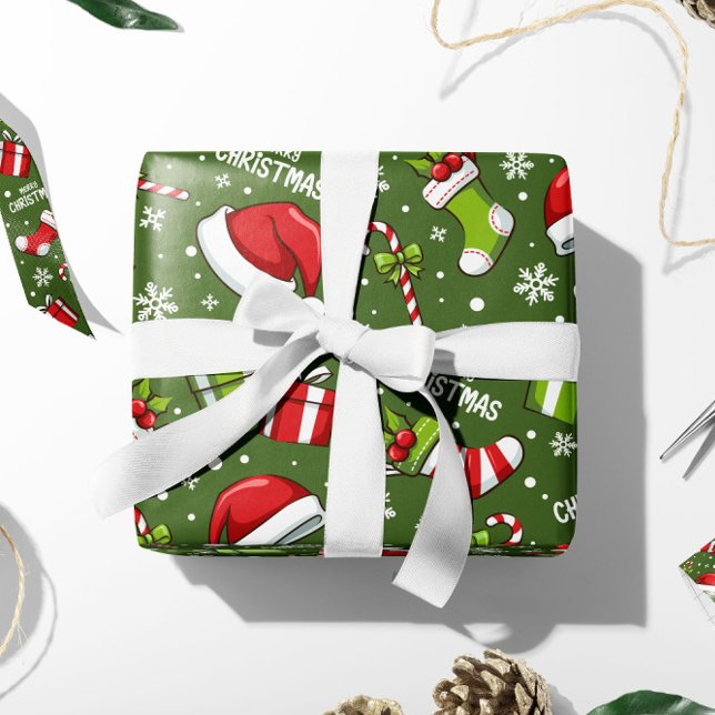 Jullagren | Papper julafton Presentpapper (Christmas Stockings | Christmas Wrapping Paper)