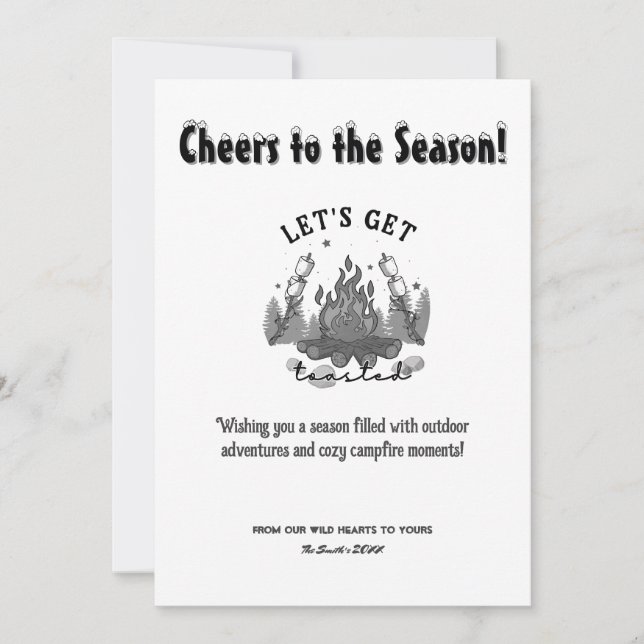 Jullägret Brand Gräs utanför Äventyr Black Julkort (Framsida)