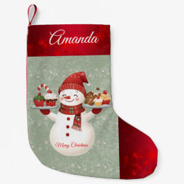 Jullagret Cute Snögubbe Baker Liten Julstrumpa