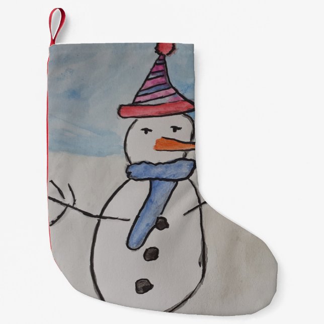 Jullagret Cute Snögubbe Liten Julstrumpa (Framsidan)