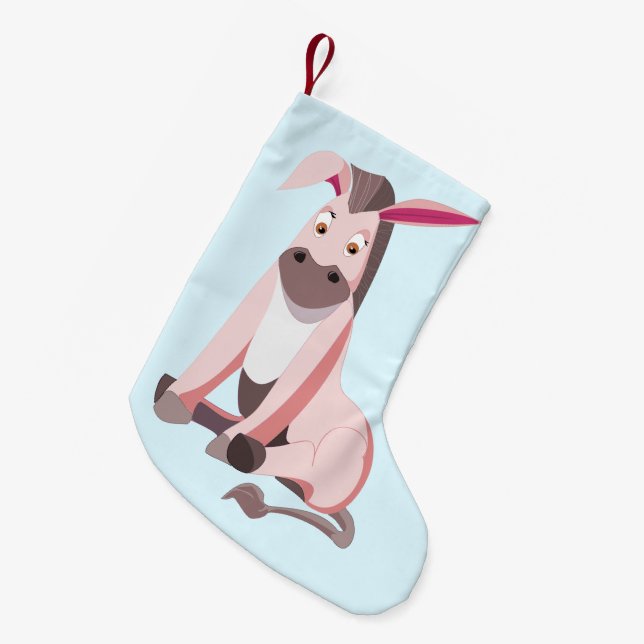 Jullagret Donkey - Anpassningsbar Färg - Text Liten Julstrumpa (Framsidan (Hängande))