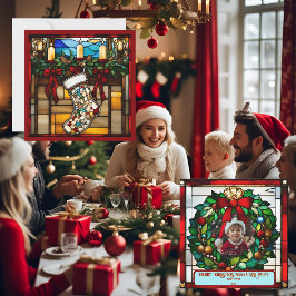 Jullagret Faux-fastgjort glaskort