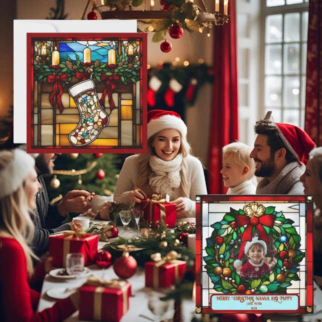 Jullagret Faux-fastgjort glaskort (Skapare uppladdad)