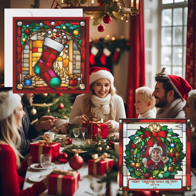 Jullagret Faux-fastgjort glaskort (Skapare uppladdad)