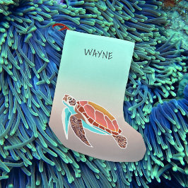 Jullagret i Big Sea Turtles Sea Foam Liten Julstrumpa