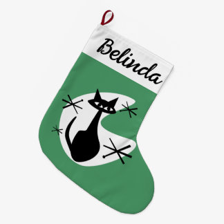 Jullagret i DIY - Atomåldern Cat Starburst Stor Julstrumpa