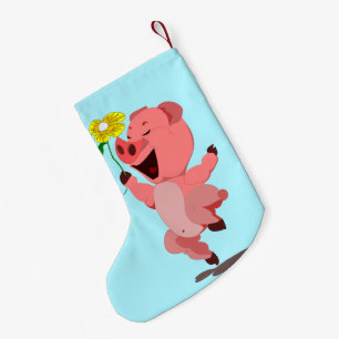 Jullagret lycklig Piglet Liten Julstrumpa