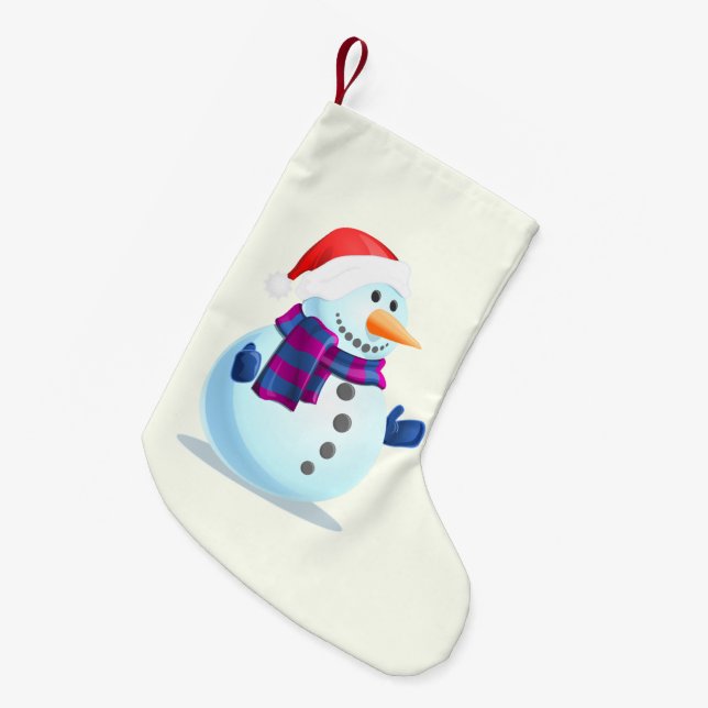 Jullagret lycklig Snögubbe Liten Julstrumpa (Framsidan (Hängande))