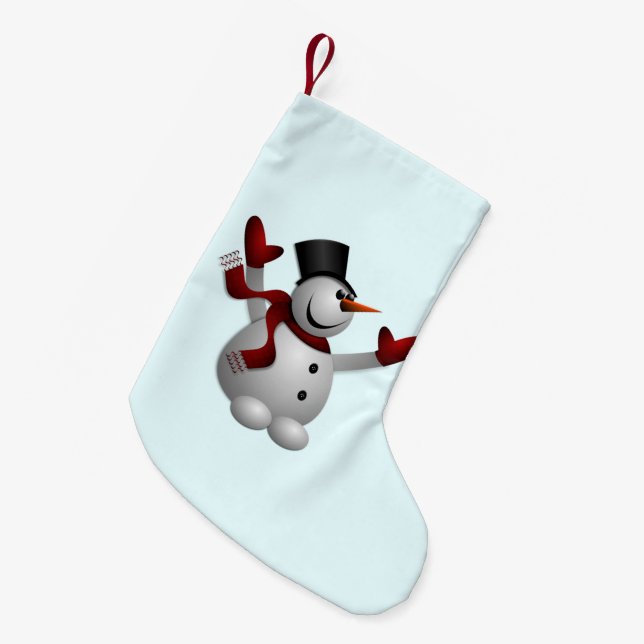 Jullagret med Lycklig Snögubbe Liten Julstrumpa (Framsidan (Hängande))