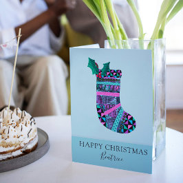 Jullagret med Monogram Abstrakt Mönster Kort