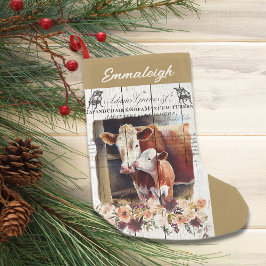 Jullagret på gårdshus Blommigt Hereford Cows Liten Julstrumpa