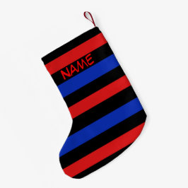 Jullagret Red, Black och Blue Rand Liten Julstrumpa