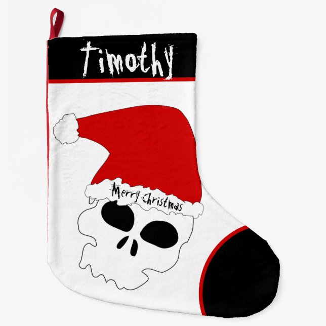 Jullagret Santa Skull Stor Julstrumpa (Framsidan)