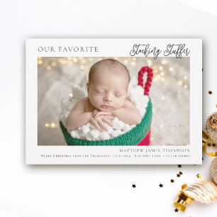 Jullagret Stuffer Modern Funny Photo Baby Meddelande