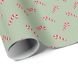 Jullagrets grönt röd söt candy cane mönster presentpapper