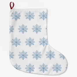 Jullagrets snöflingdesign stor julstrumpa