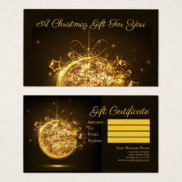 Jullampa guld glitter visitkort
