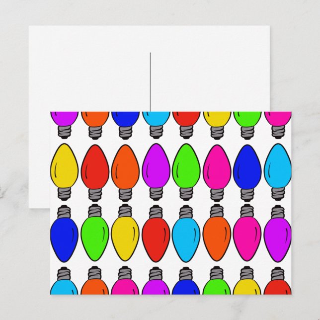 Jullampor Mönster Vykort (Fram/baksida)