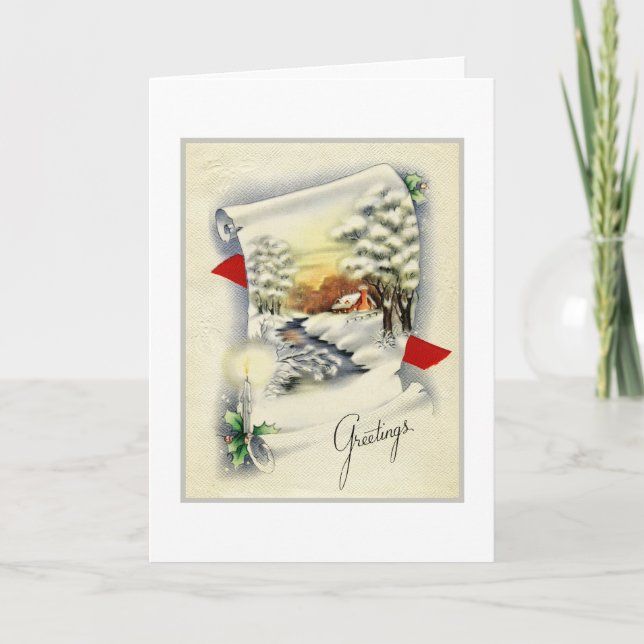 Jullandskap, Rulla, Vintage Helgkort (Framsida)