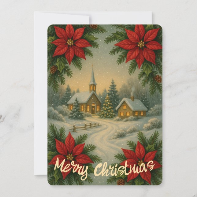 Jullandskapet Jul - blomma Julkort (Framsida)