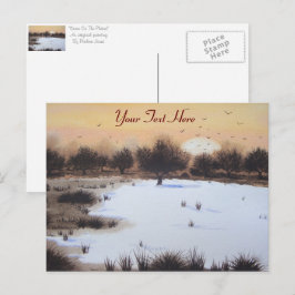 Jullandskapet snö med snö täckt träd helg vykort