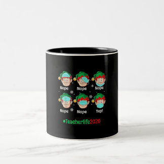 Jullärare 2020 Life ELF Wearing Mask Gift Två-Tonad Mugg