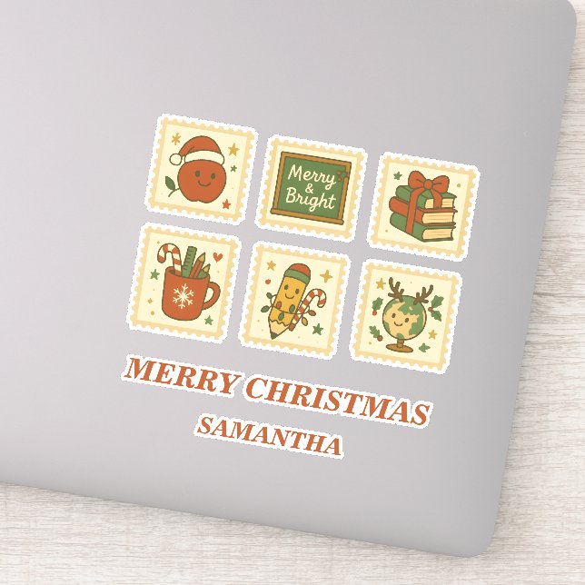 Jullärare Collage Stickers Klistermärken (Detalj)