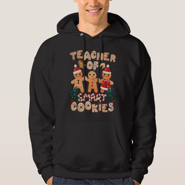 Jullärare Cute Gingerbröd Cookies Funny H Hoodie (Framsida)
