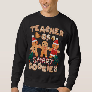 Jullärare Cute Gingerbröd Cookies Funny H Lång Ärmad Tröja