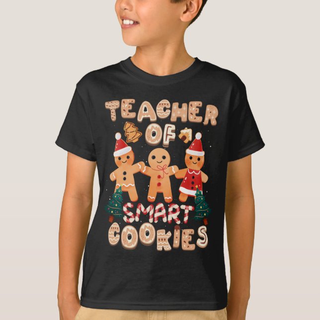 Jullärare Cute Gingerbröd Cookies Funny H T Shirt (Framsida)