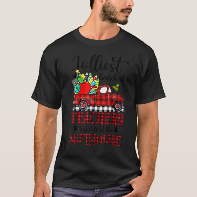 Jullärare Jolliest Bunch Lärare T Shirt (Framsida)