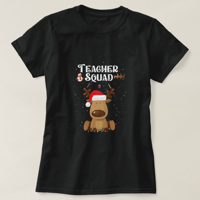 Jullärare Squad Reindeer Funny Teacher Chr T Shirt (Design framsida)