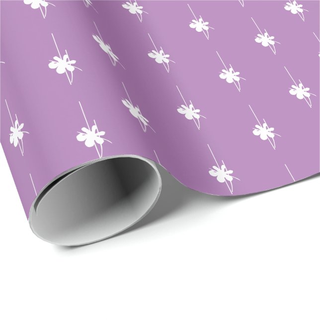 Jullavender, vit snöflingor, söt gåva presentpapper (Rullad Hörn)