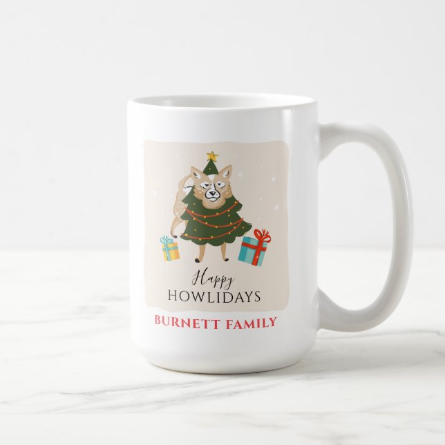 Julledags Familjeåterförening Hund Howlidays Kaffemugg (Höger)