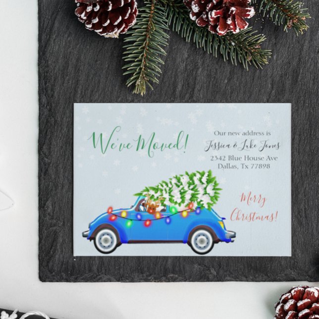 Julledig annonsering om flytten Vi har flyttat Meddelande Vykort (Skapare uppladdad)