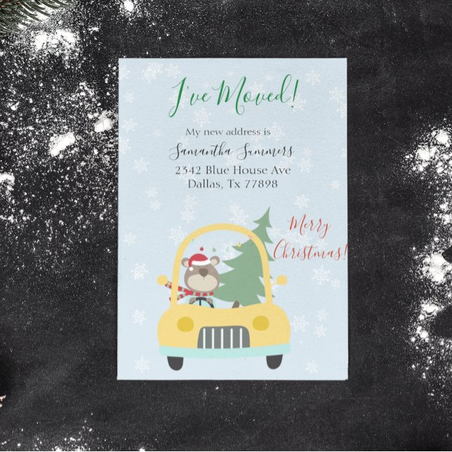 Julledig Flyttmeddelande Jag Har flyttat Meddelande Vykort (Skapare uppladdad)