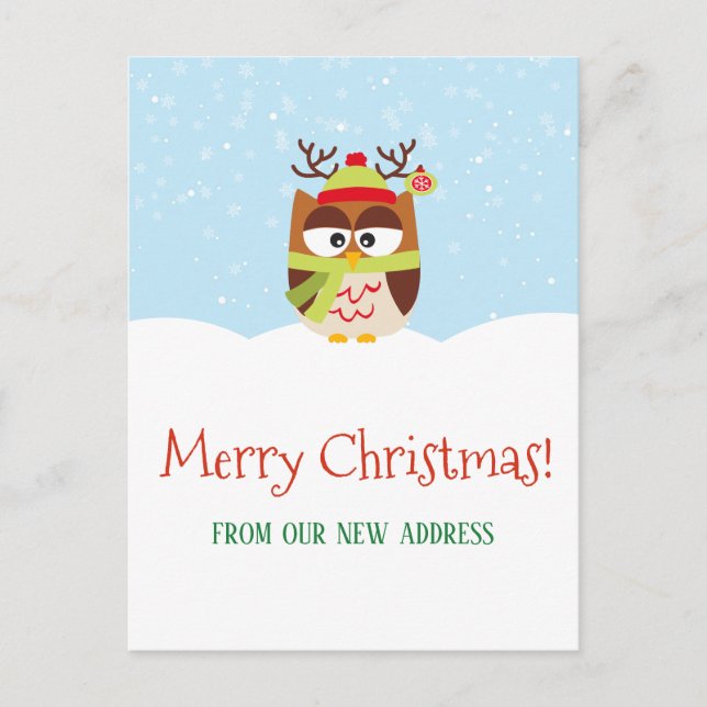 Julledig flyttningsmeddelande Ny adress Meddelande Vykort (Framsida)