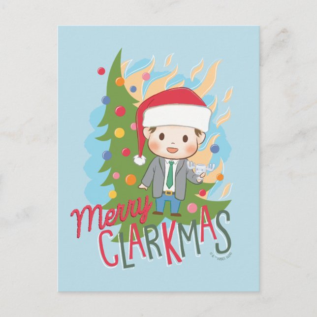 Julledig Merry Clarkmas Helg Vykort (Framsida)