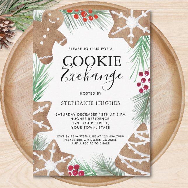 Julledigt Cookie Utbytesfest Inbjudningar (Skapare uppladdad)