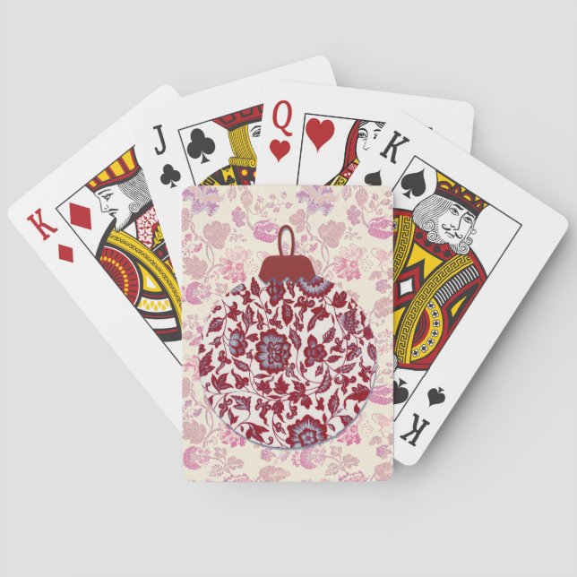 Julledkort i rosa och blått casinokort (Baksidan)