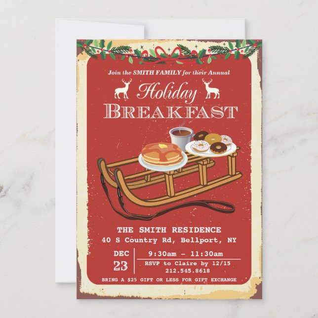 Julledningsfrukostinbjudan Inbjudningar (Framsida)
