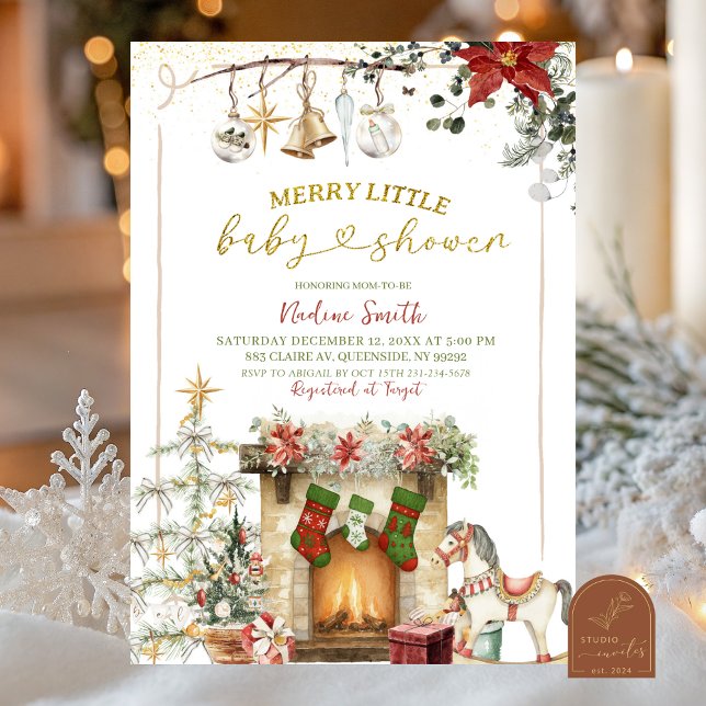 Julledsbrand Baby Shower Inbjudningar (Skapare uppladdad)