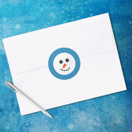 Julleende Snögubbe Runt Klistermärke