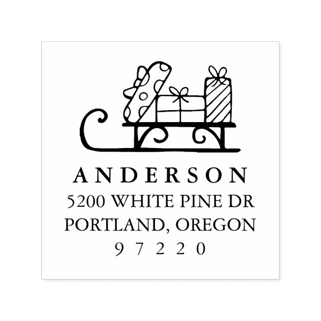 Julleigh med Returadress om gåvor Självfärgande Stämpel (Design)