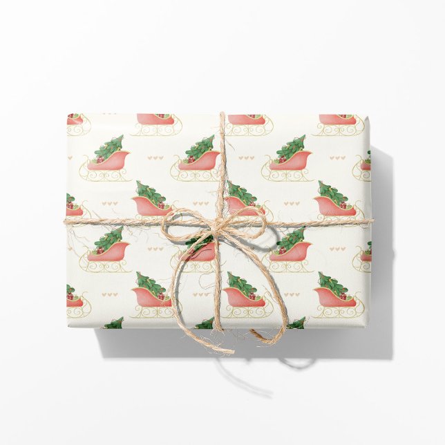 Julleigh med Träd och gåvor Presentpapper (Skapare uppladdad)