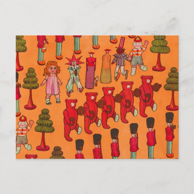 Julleksak Vintage Barn Leka Vykort (Framsida)